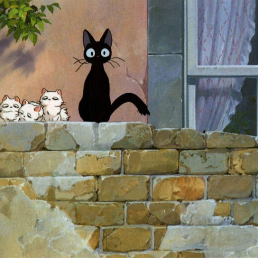 Dans Kiki la petite sorcière de Hayao Miyazaki sorti en 1989 on retrouve Jiji chat noir