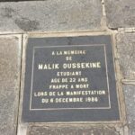 malik oussekine plaque commémorative paris